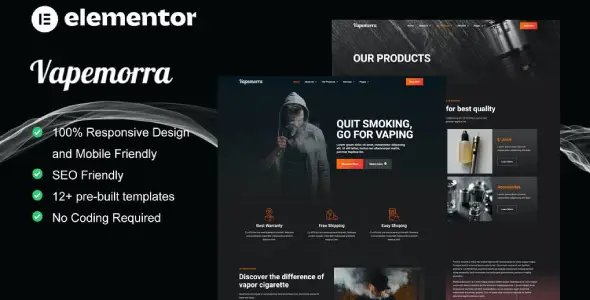 Vapemorra – Vape Store Elementor Template Kit